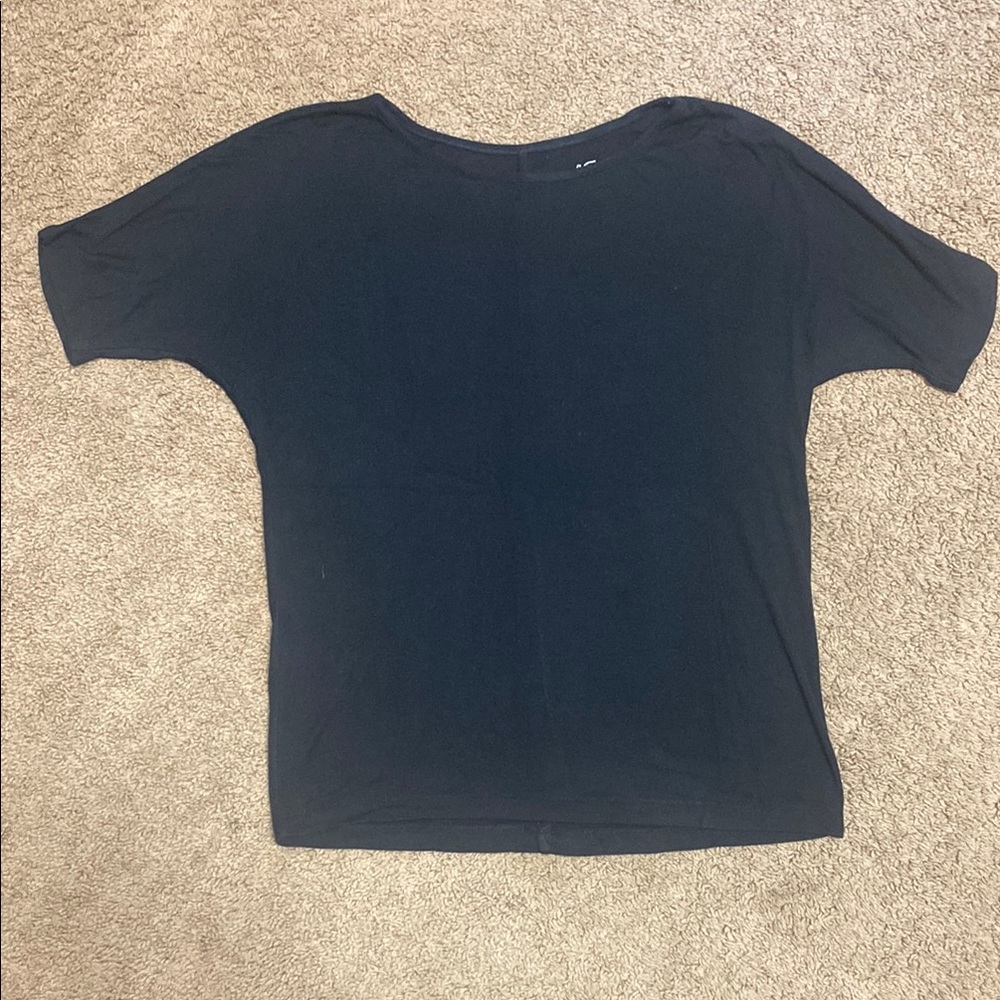 Joan Vass Black Boxy Relaxed Short Sleeve T-Shirt